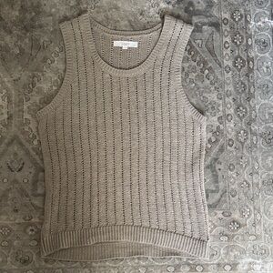 LOFT Textured Sleeveless Top in Beige